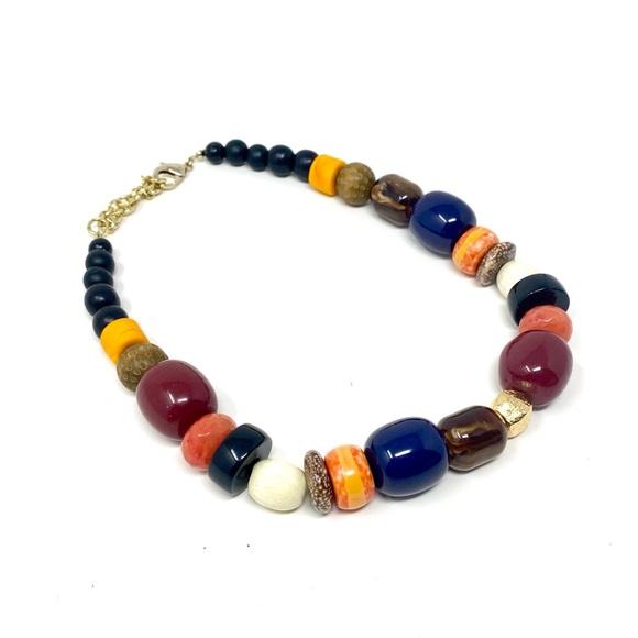 New Free People Somers Point Necklace Beaded Chunky Colorful Choker - Picture 5 of 9